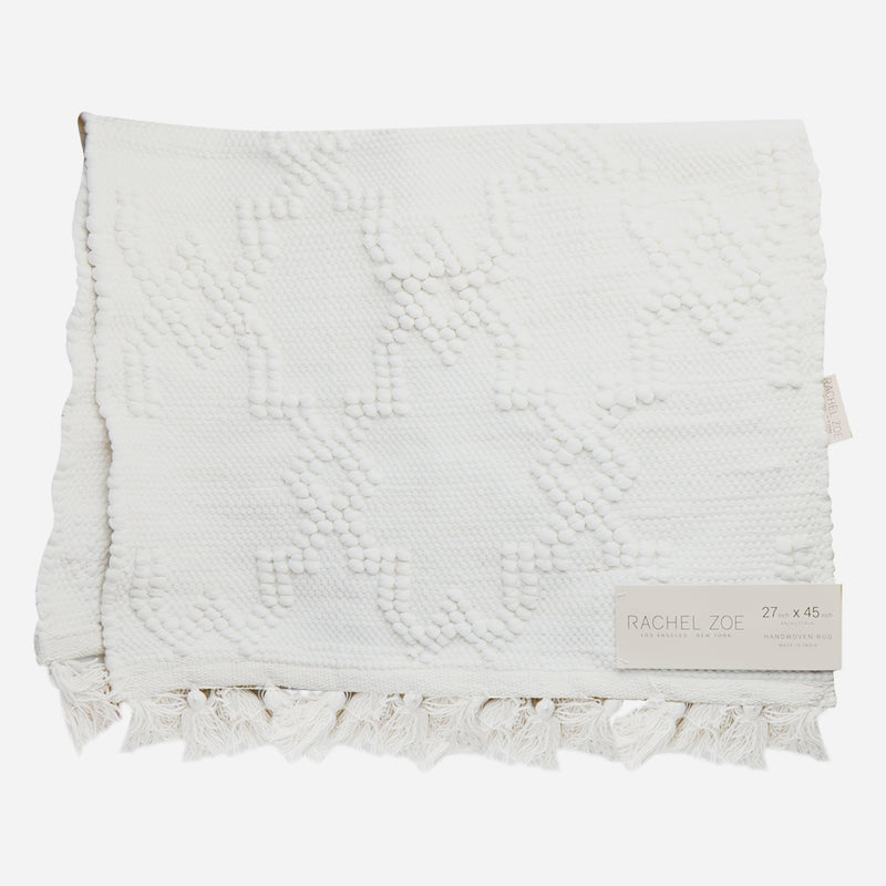 Hand-Woven Rug in White